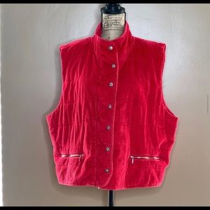 Jones New York Bright Red Corduroy Vest
